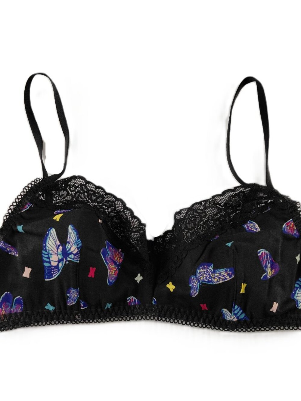 Savage X Fenty Bralette Women's Size Medium Black Bad Butterfly Wireless Bra